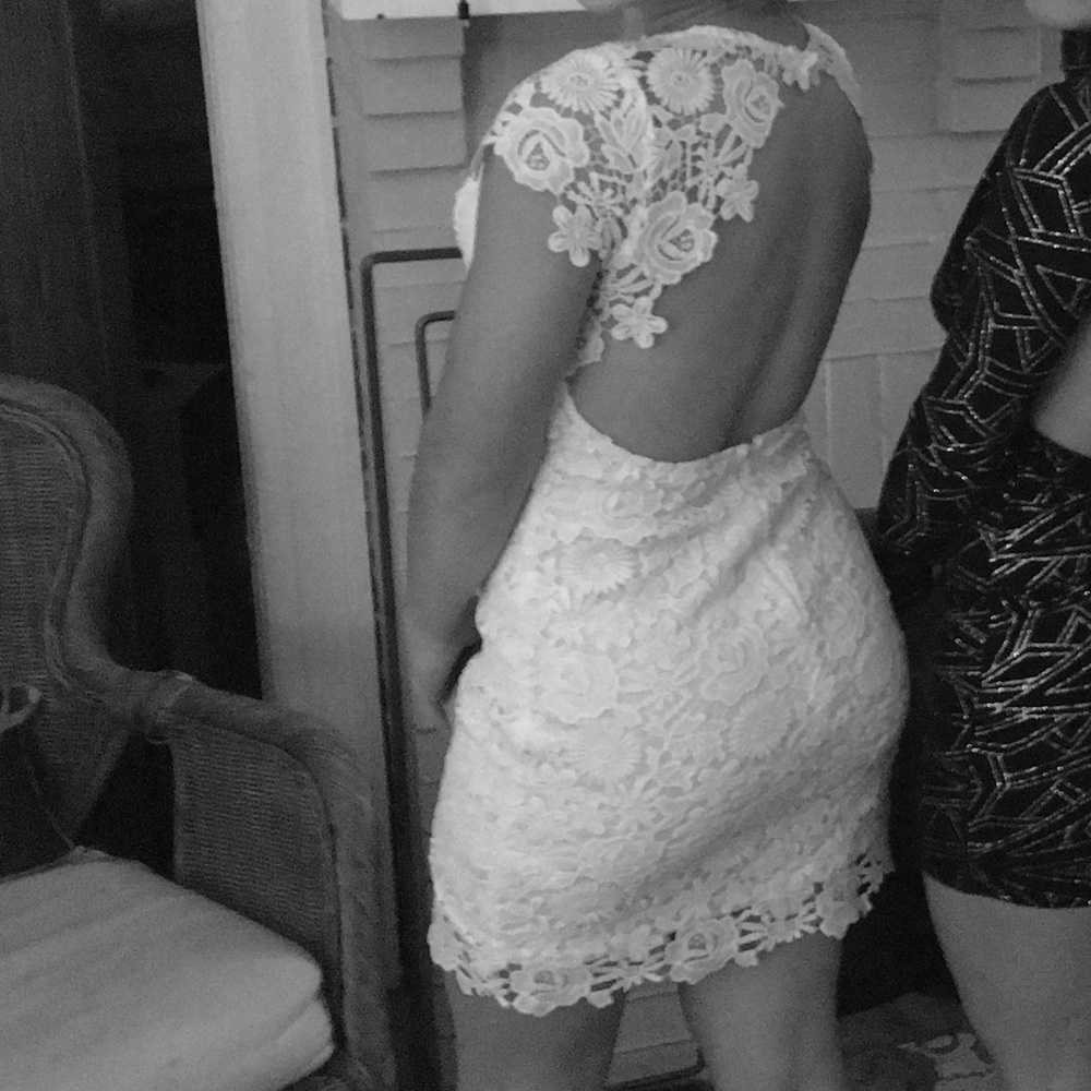 Lulu white backless dress